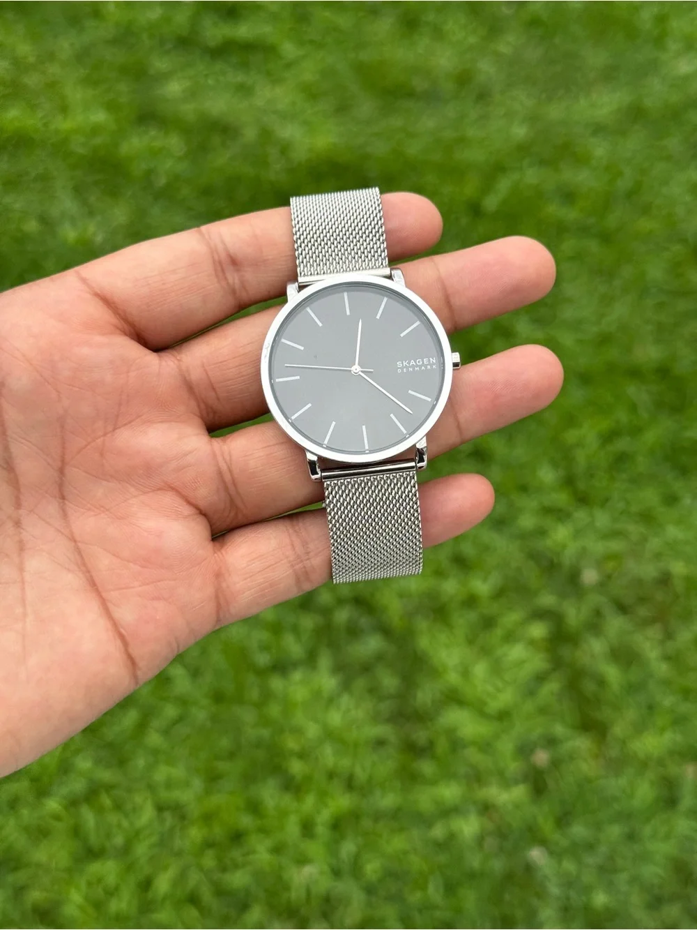 Skagen men’s classic Stainless Steel Mesh Bracelet Watch - Black Dial